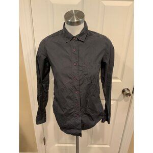 Equipment Black Button-Up Collared Long Sleeve Shirt, Size XS